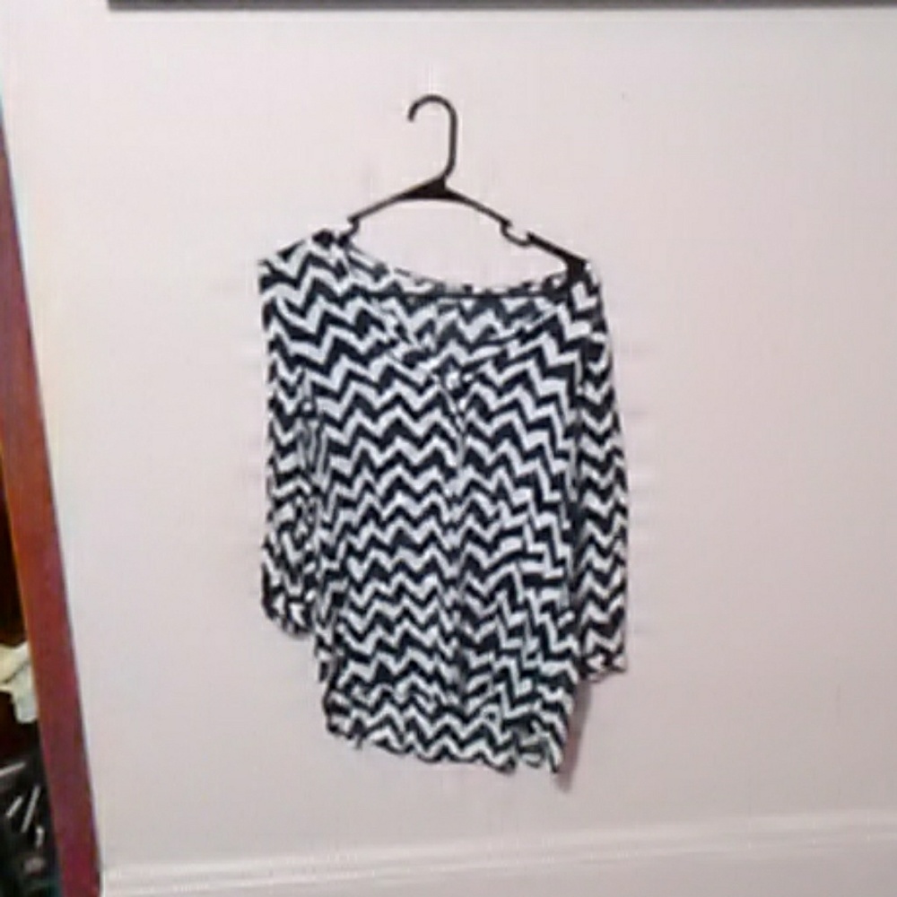 Long sleeve large striped blue dress top